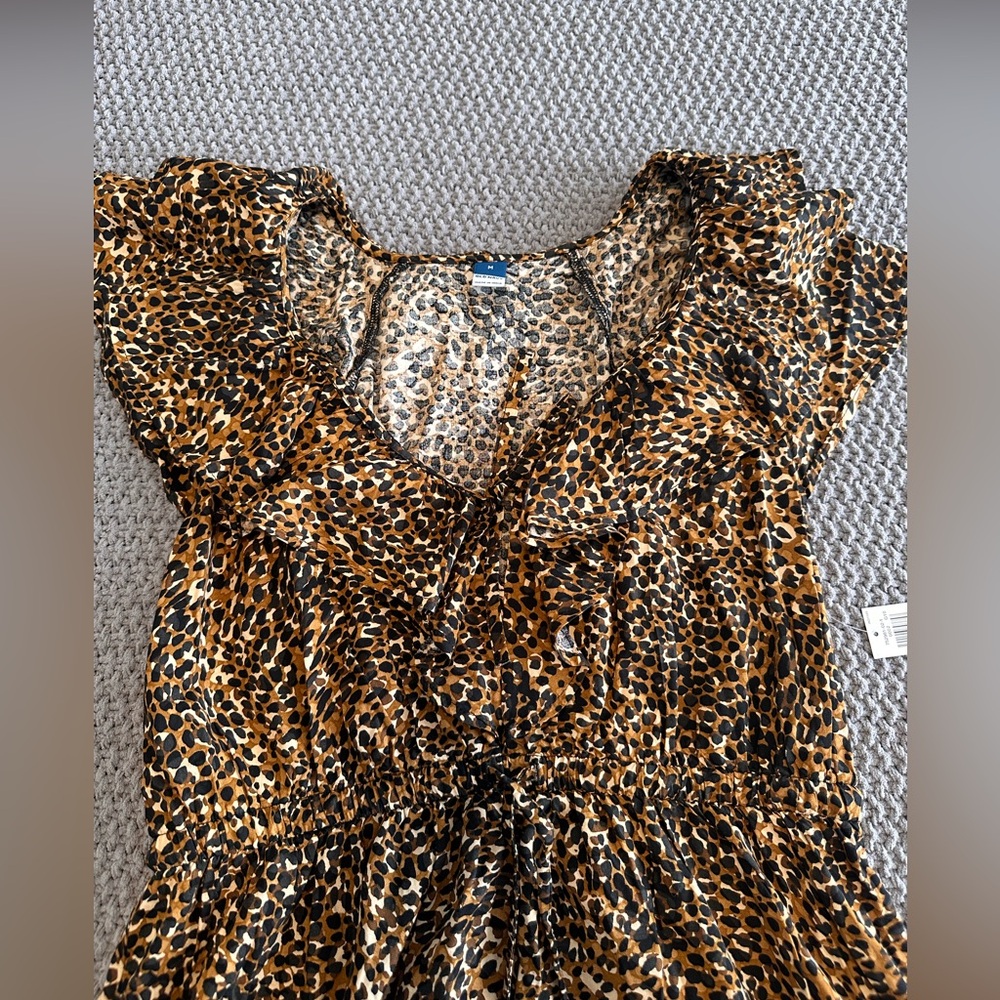 Old Navy Leopard Print Midi Dress in Brown and Black - Picture 2 of 14